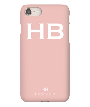 Personalised Nude Pink with White Font Initial Phone Case - HB LONDON