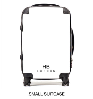 Personalised Monochrome Cracked Marble Initial Suitcase - HB LONDON