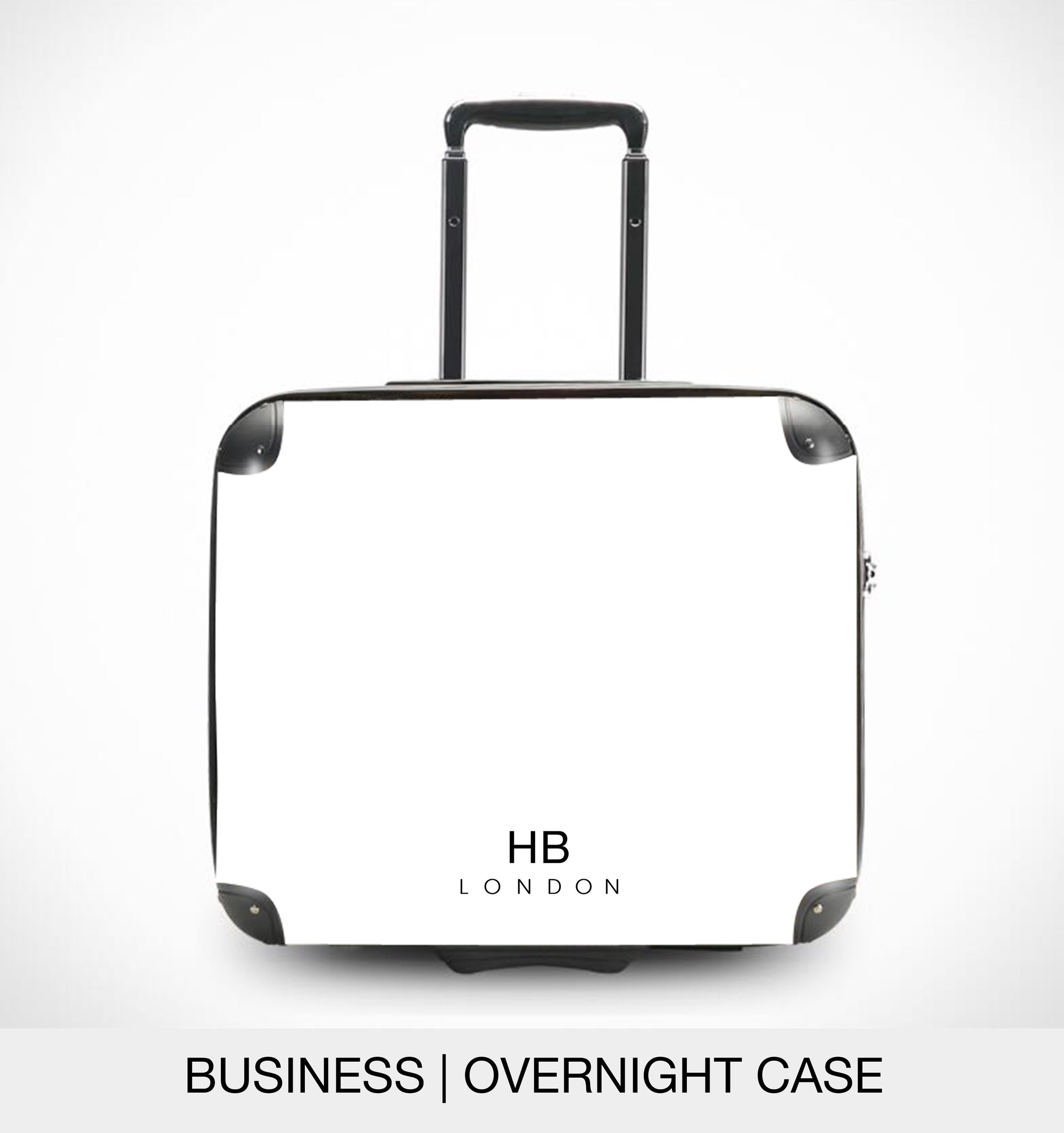 Personalised Black Marble with White Font Initial Suitcase - HB LONDON