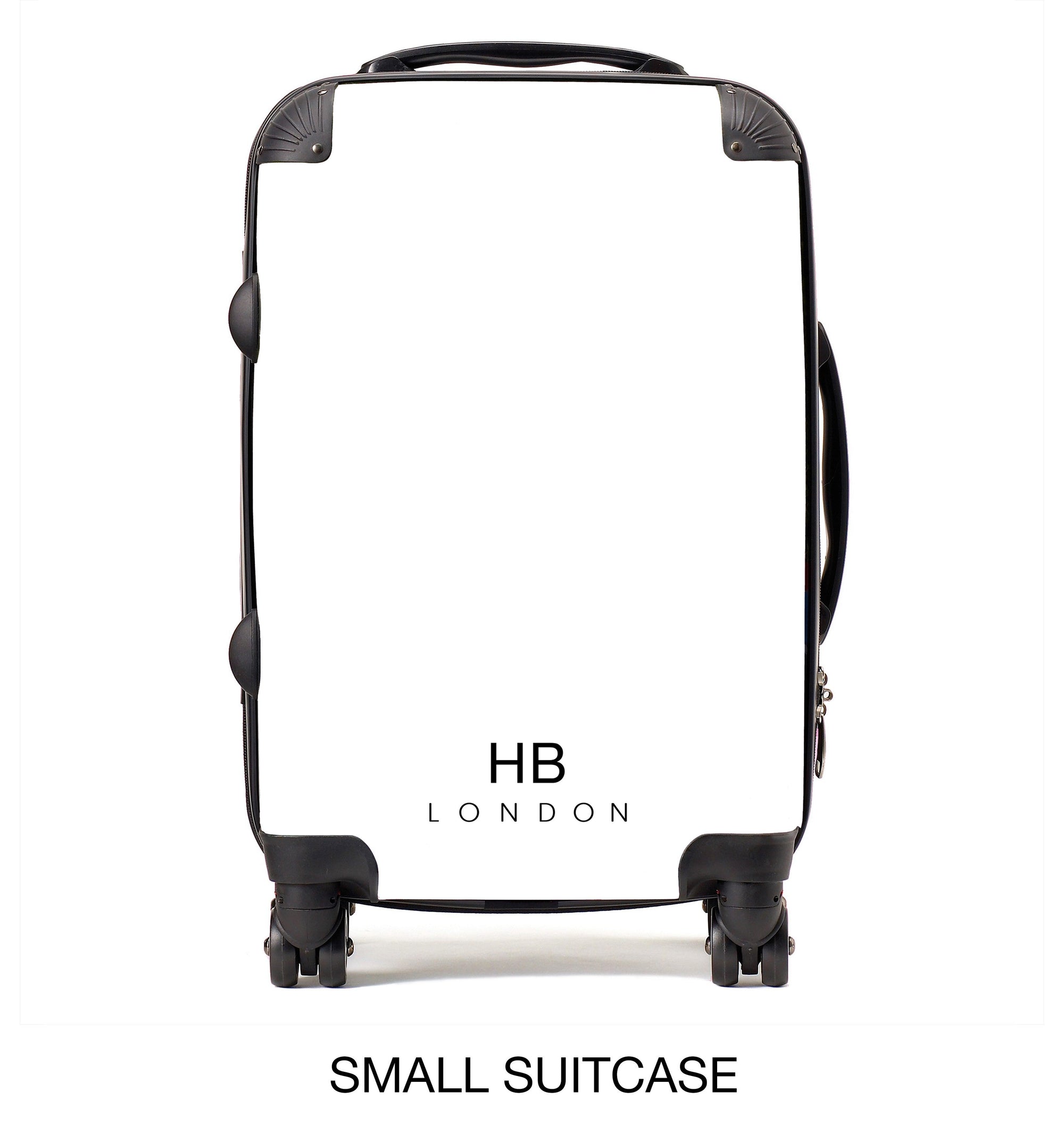 Personalised Black Marble with White Font Initial Suitcase - HB LONDON