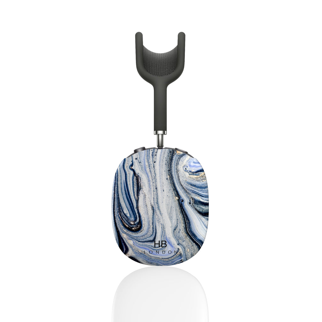 Personalised Blue and White Liquid Marble AirPod Max Case