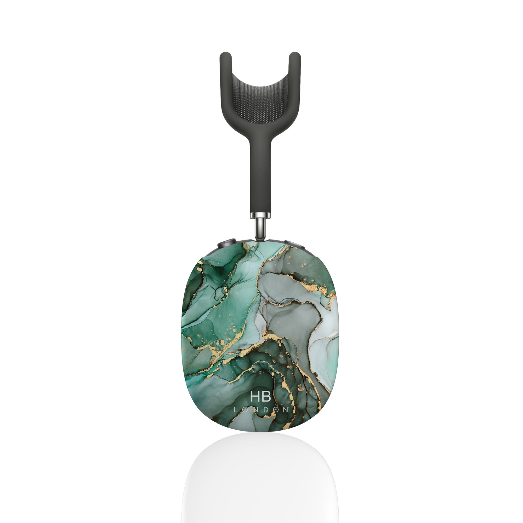 Personalised Emerald and Gold Ink Marble AirPod Max Case