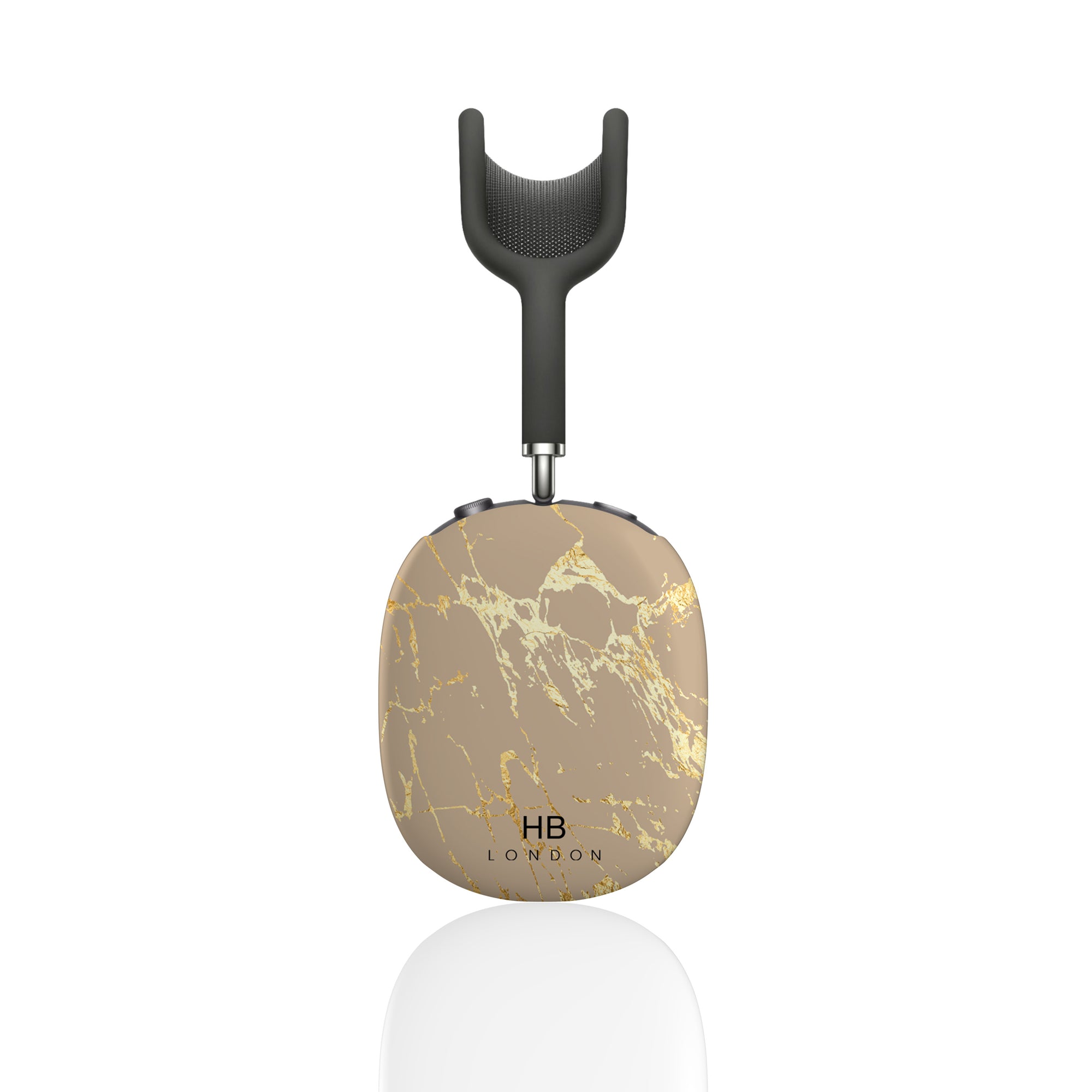 Personalised Nude and Gold Marble AirPod Max Case