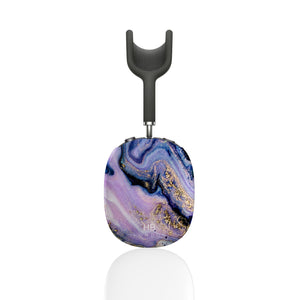 Personalised Purple and Gold Liquid Marble AirPod Max Case