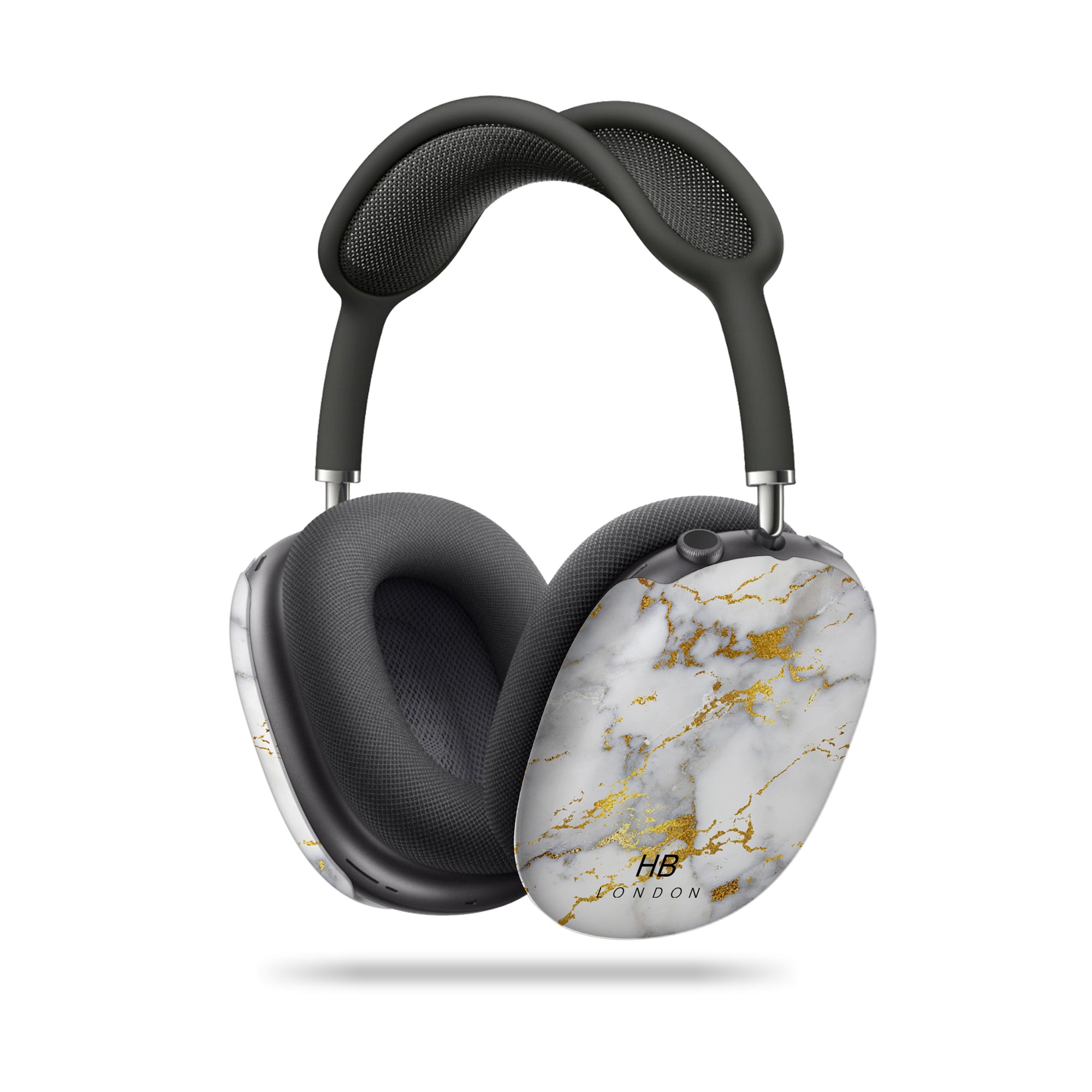 Personalised White and Gold Foil Marble AirPod Max Case