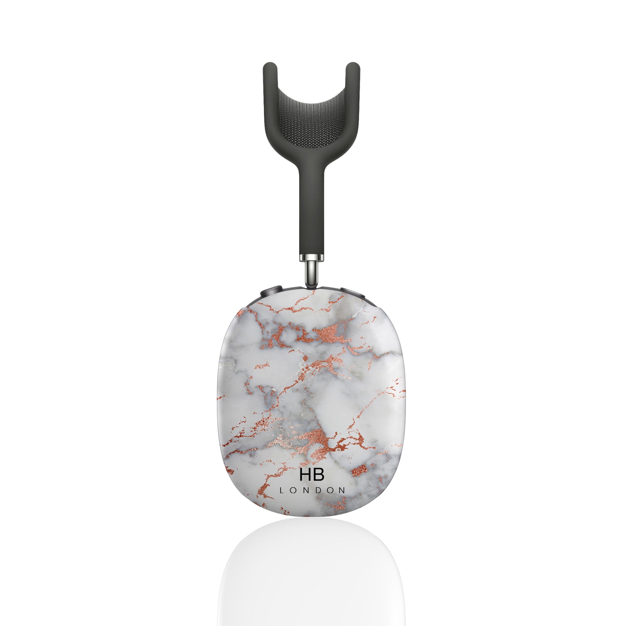 Personalised White and Rose Gold Foil Marble AirPod Max Case