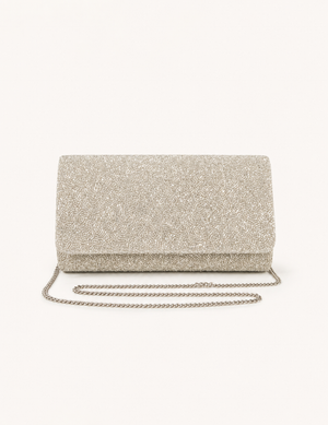Juliette Silver Beaded Clutch Bag