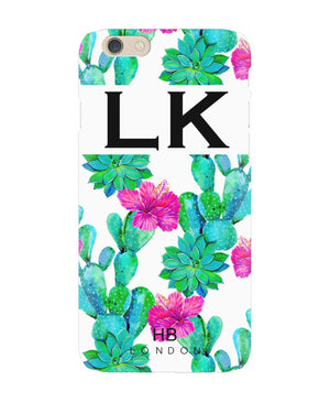 Personalised Cactus and Hibiscus Initial Phone Case - HB LONDON