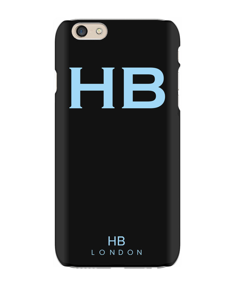 Personalised Black with Blue Font Initial Phone Case - HB LONDON
