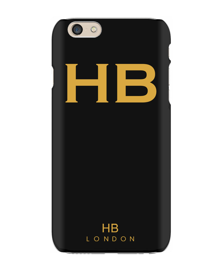 Personalised Black with Mustard Font Initial Phone Case - HB LONDON