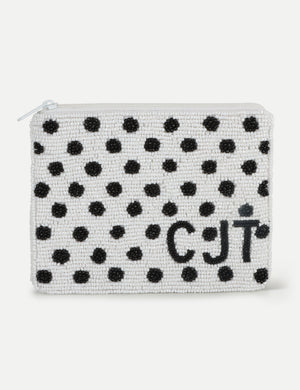 HB London Beaded Polka Dot Bag - Black and White