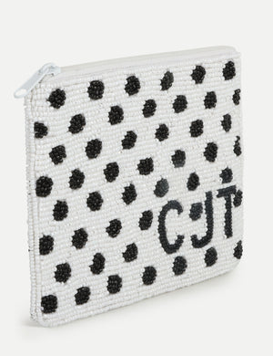 HB London Beaded Polka Dot Bag - Black and White