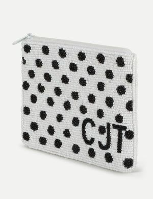 HB London Beaded Polka Dot Bag - Black and White