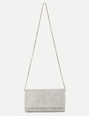 HB London Juliette Beaded Clutch Bag – Silver Inner Personalisation