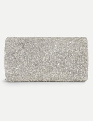 HB London Juliette Beaded Clutch Bag – Silver Inner Personalisation