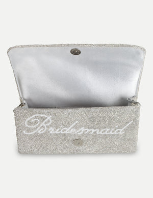 HB London Juliette Beaded Clutch Bag – Silver Inner Personalisation