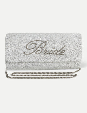 HB London Beaded Luna Bag - White