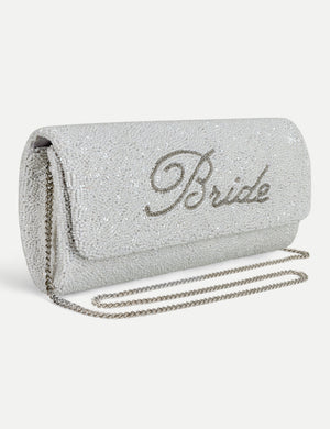 HB London Beaded Luna Bag - White