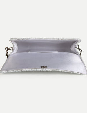 HB London Beaded Luna Bag - White
