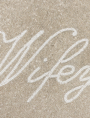 HB London Voyage Beaded Tote Bag - Cream Cursive