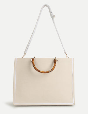 HB London Voyage Beaded Tote Bag - White