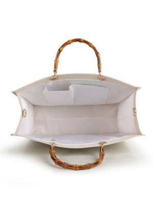 HB London Voyage Beaded Tote Bag - White
