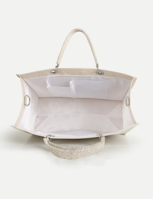 HB London Voyage Beaded Tote Bag - Cream