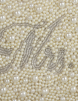 HB London Beaded Pearl Clutch - Silver Hardware