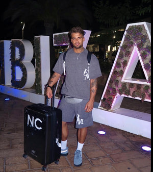 Personalised Black with White Font Initial Suitcase