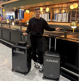 Personalised Black with White Font Initial Suitcase