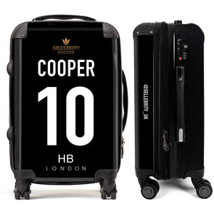 Personalised Black with Sellebrity Soccer Logo Initial Suitcase