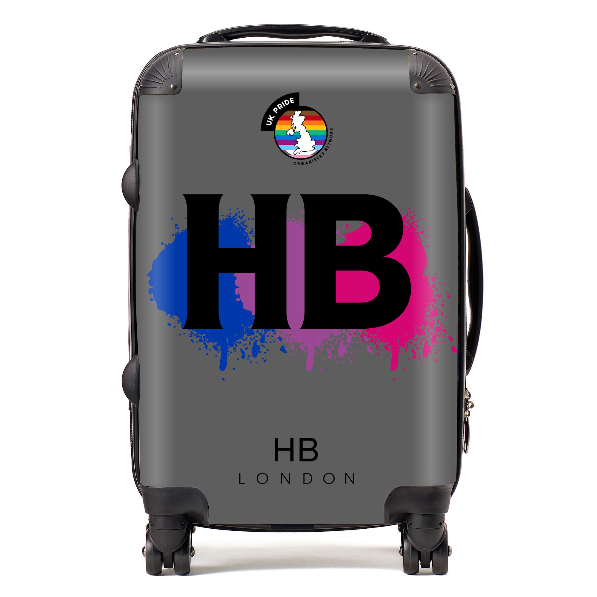 Personalised UKPON Bisexual Pride Splashes Initial Suitcase