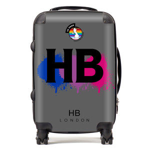 Personalised UKPON Bisexual Pride Splashes Initial Suitcase
