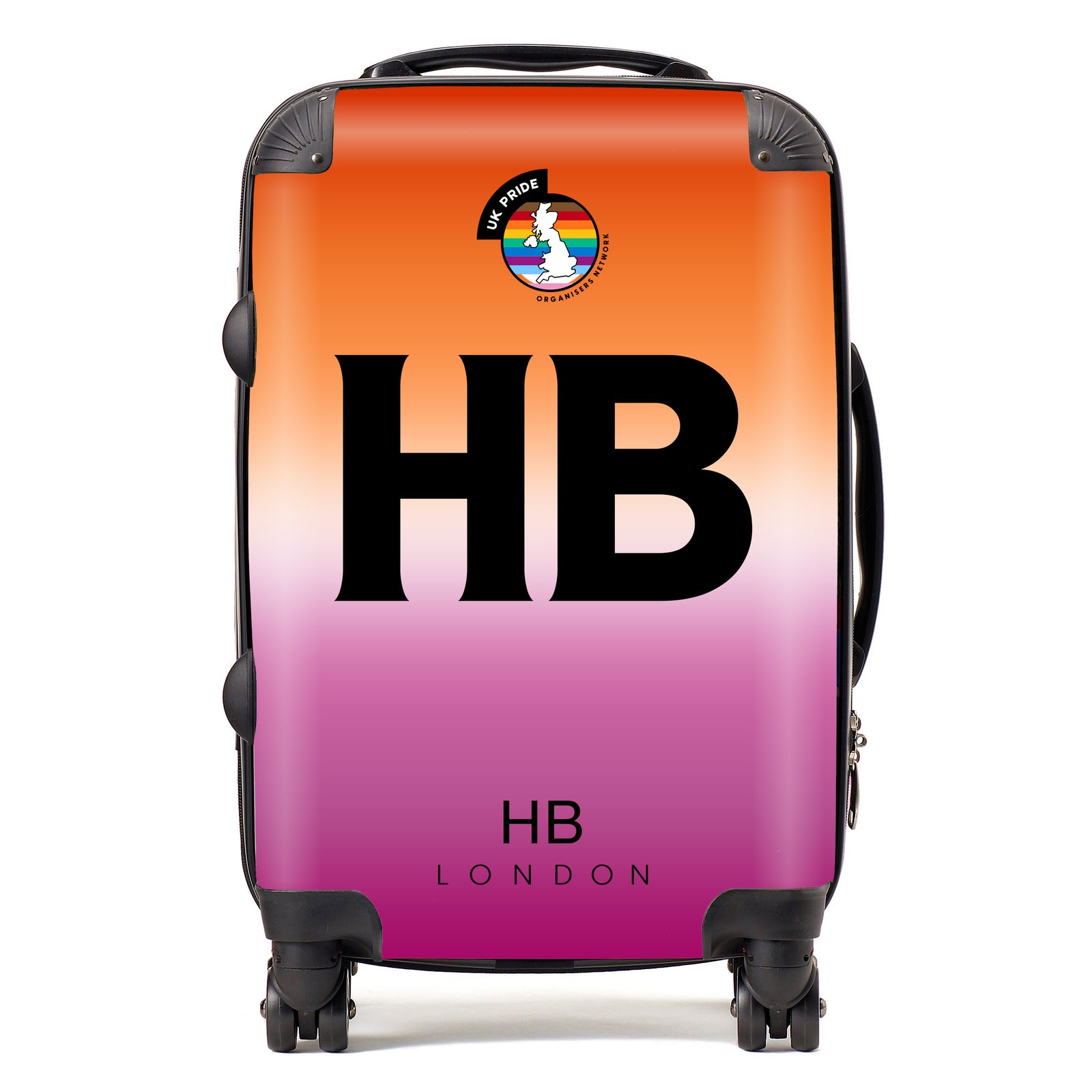 Personalised UKPON Lesbian Pride Gradient Initial Suitcase