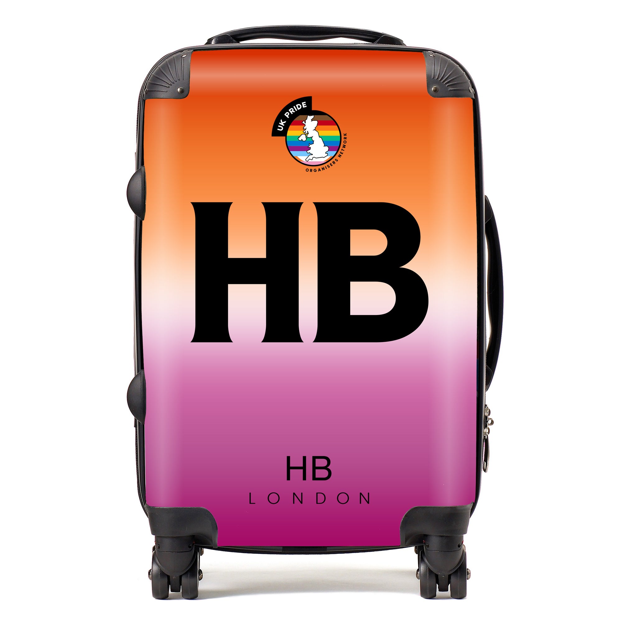 Personalised UKPON Lesbian Pride Gradient Initial Suitcase