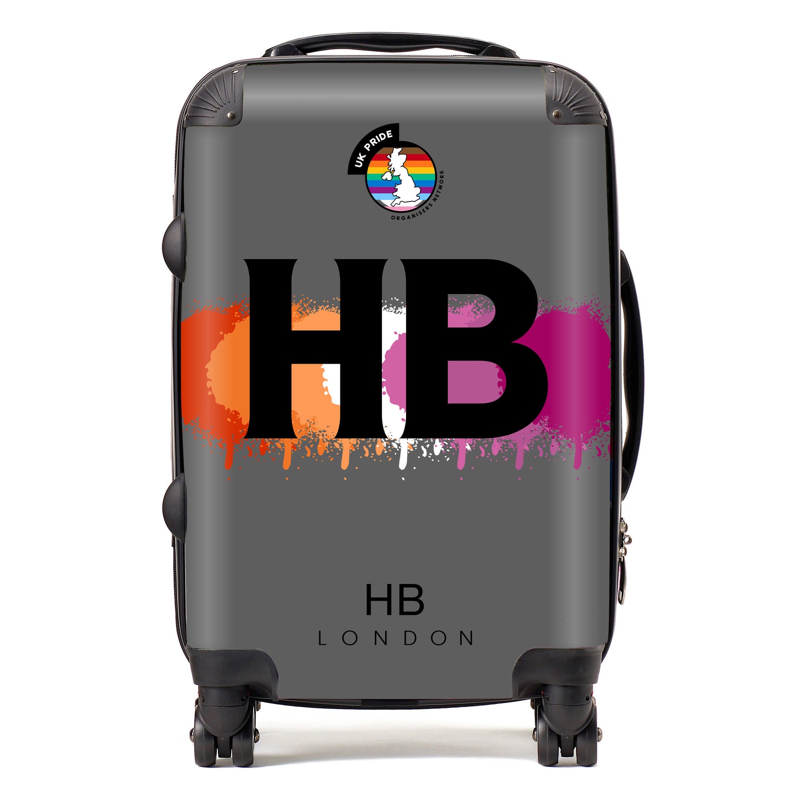 Personalised UKPON Lesbian Pride Splashes Initial Suitcase