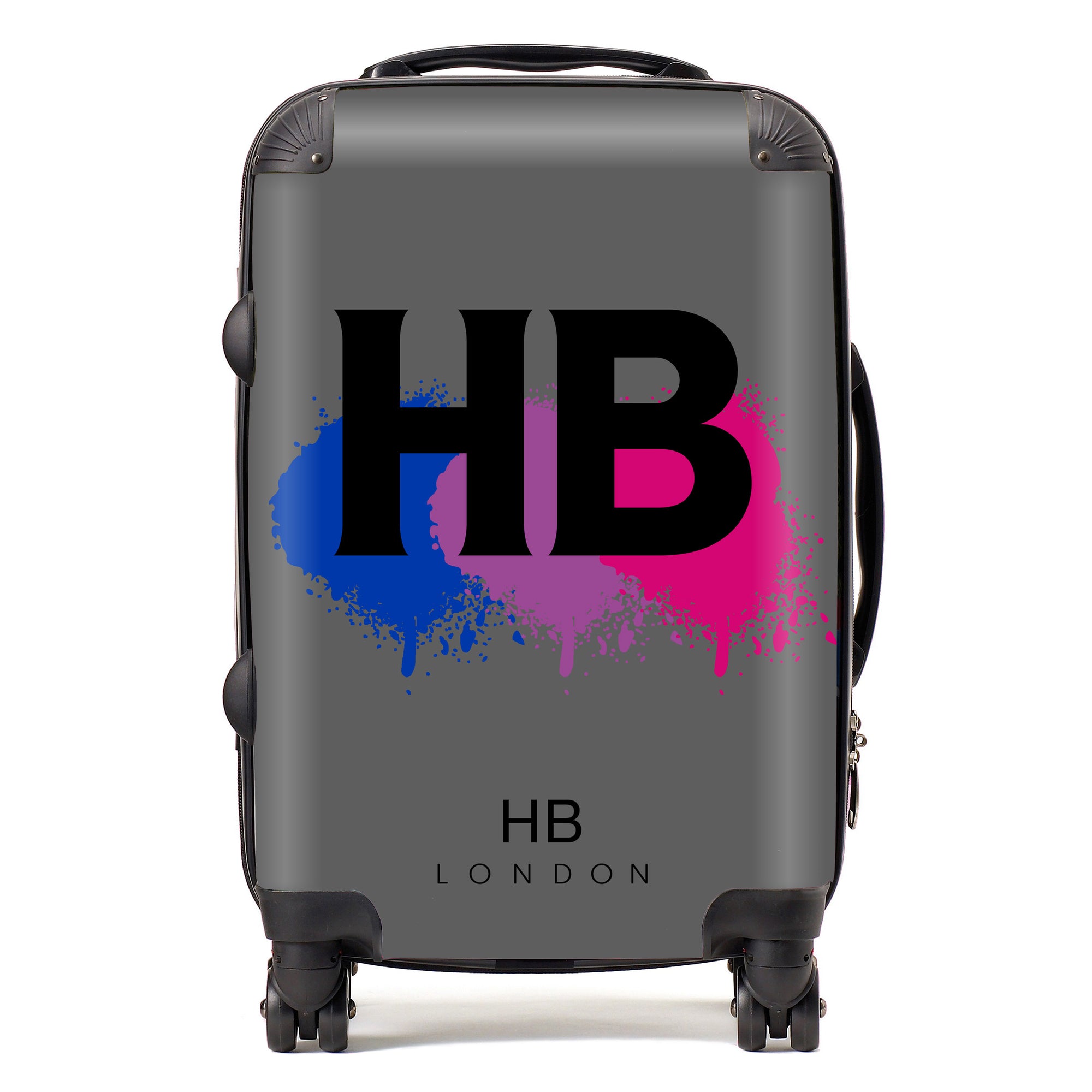 Personalised Bisexual Pride Splashes Initial Suitcase