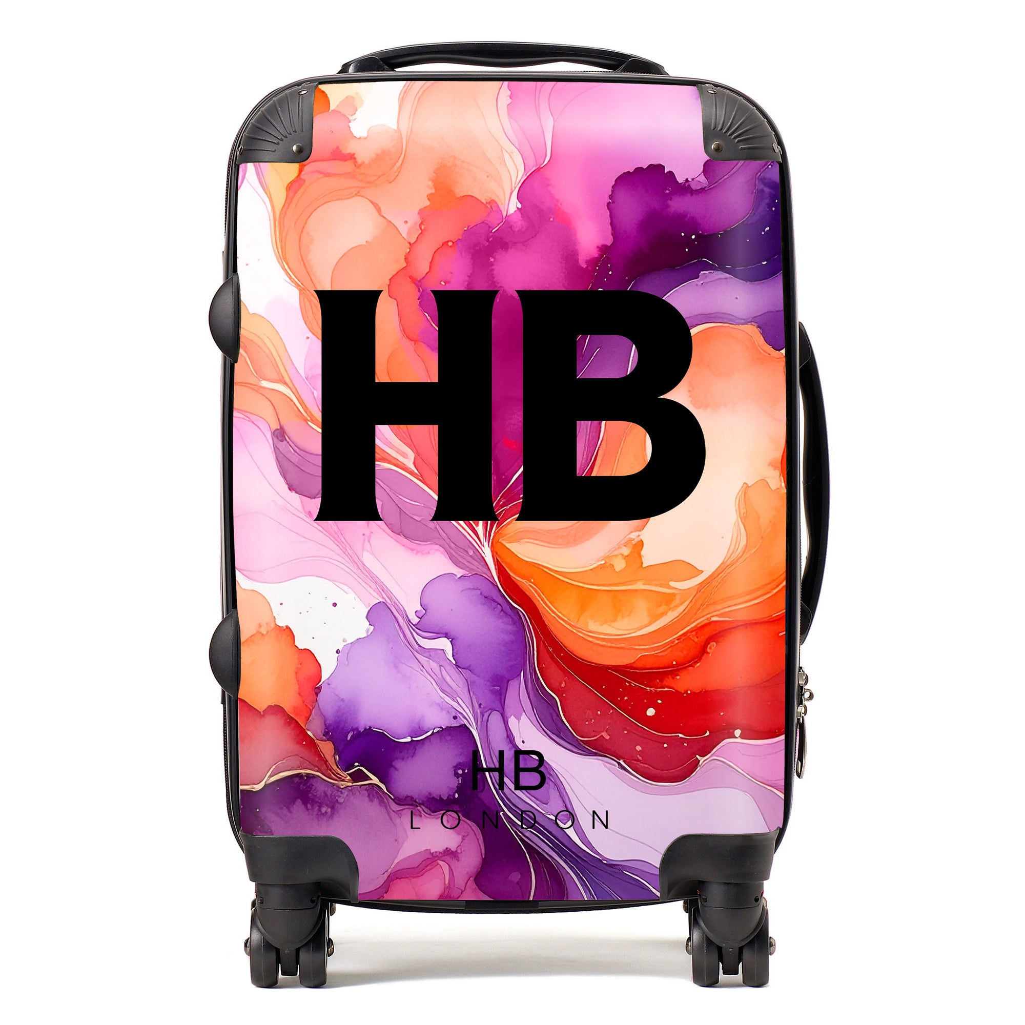 Personalised Lesbian Pride Marble Initial Suitcase