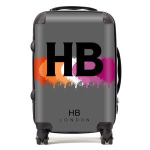 Personalised Lesbian Pride Splashes Initial Suitcase