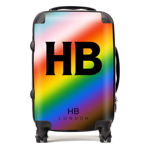 Personalised Pride Flag Gradient Initial Suitcase