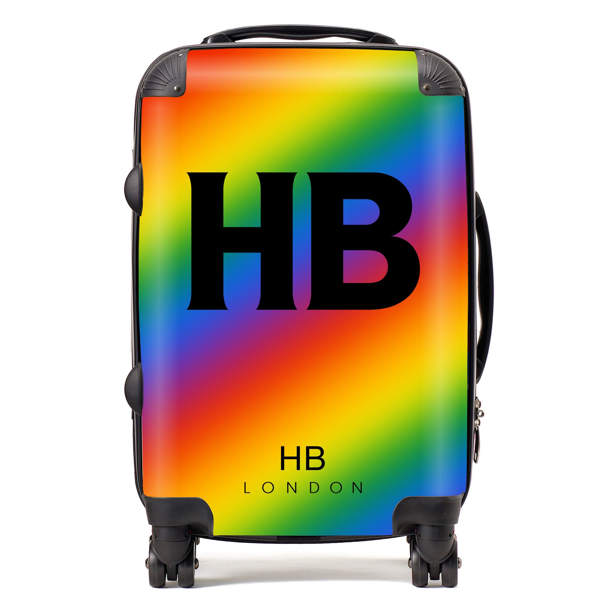 Personalised Rainbow Gradient Initial Suitcase