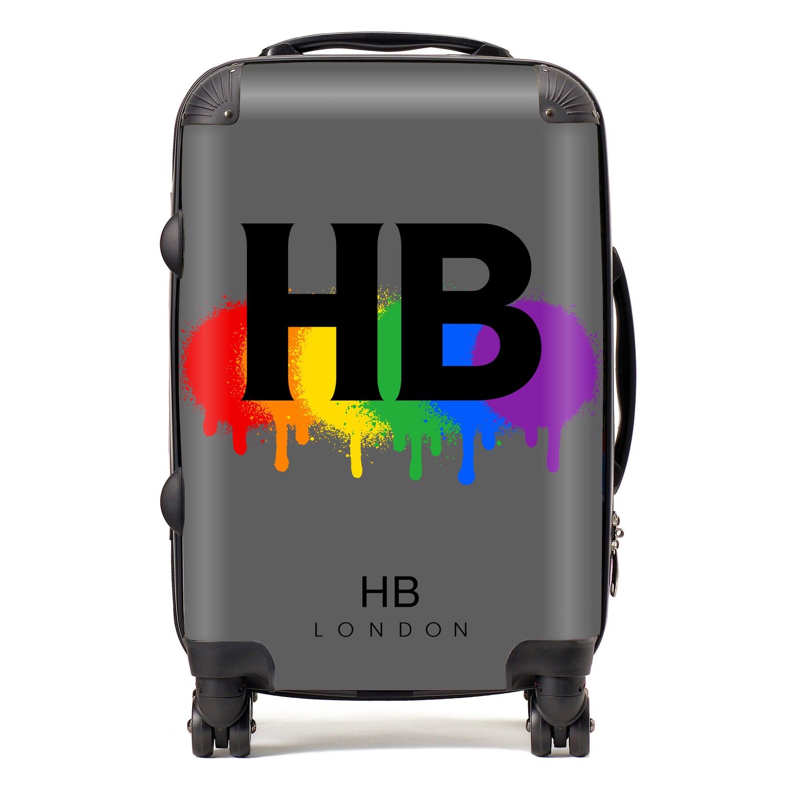 Personalised Rainbow Splashes Initial Suitcase
