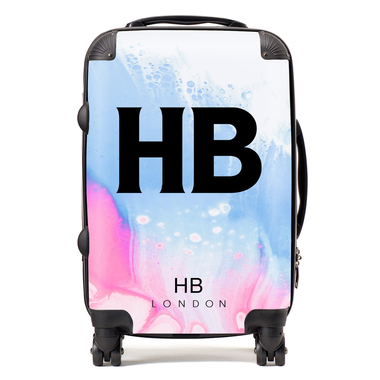Personalised Trans Pride Marble Initial Suitcase