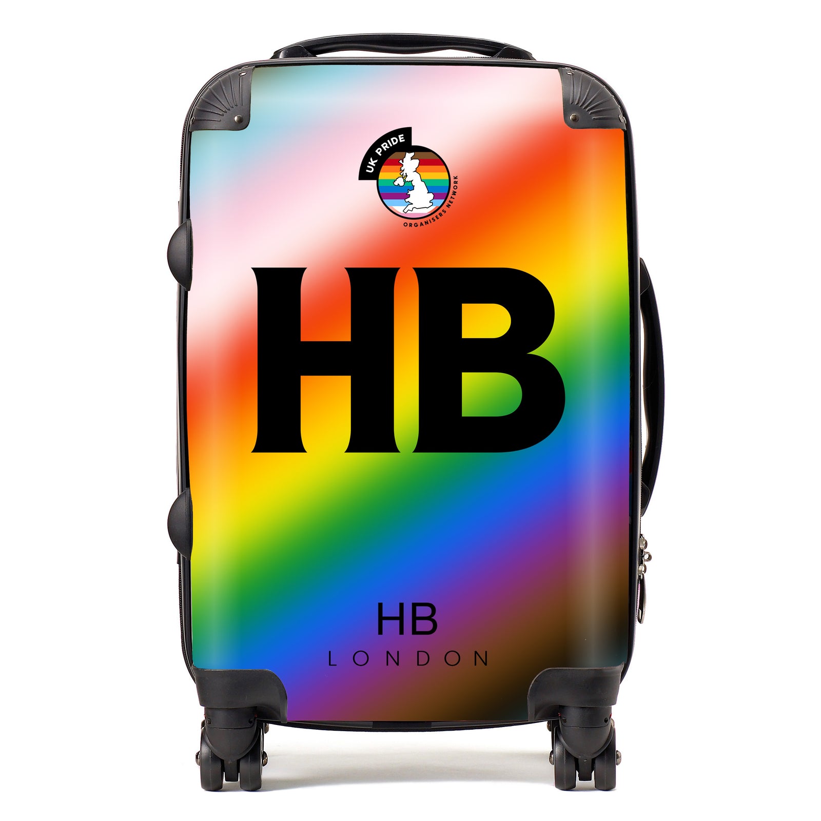 Personalised UKPON Pride Flag Gradient Initial Suitcase