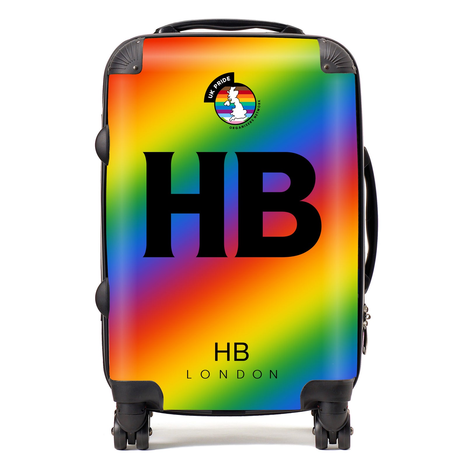 Personalised UKPON Rainbow Gradient Initial Suitcase