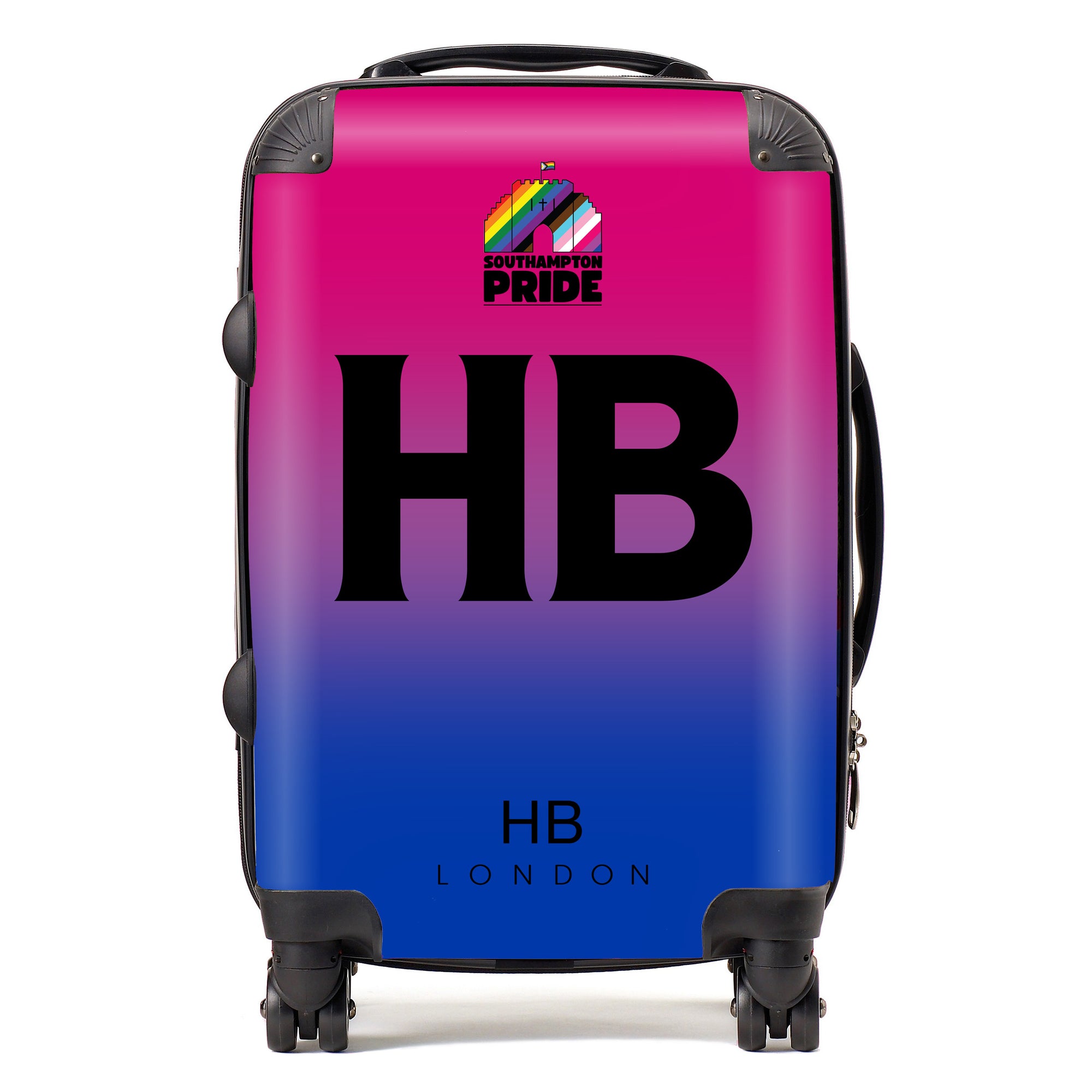 Personalised Southampton Pride Bisexual Pride Gradient Initial Suitcase