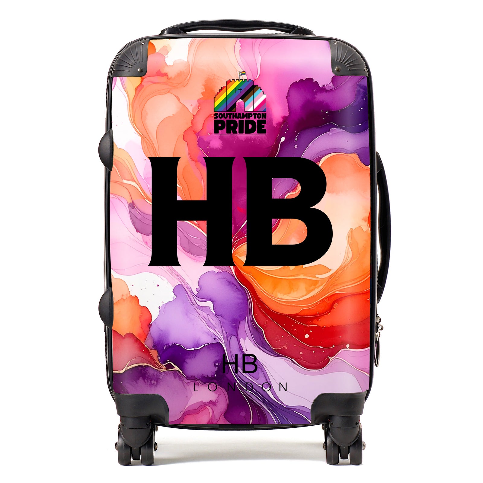 Personalised Southampton Pride Lesbian Pride Marble Initial Suitcase