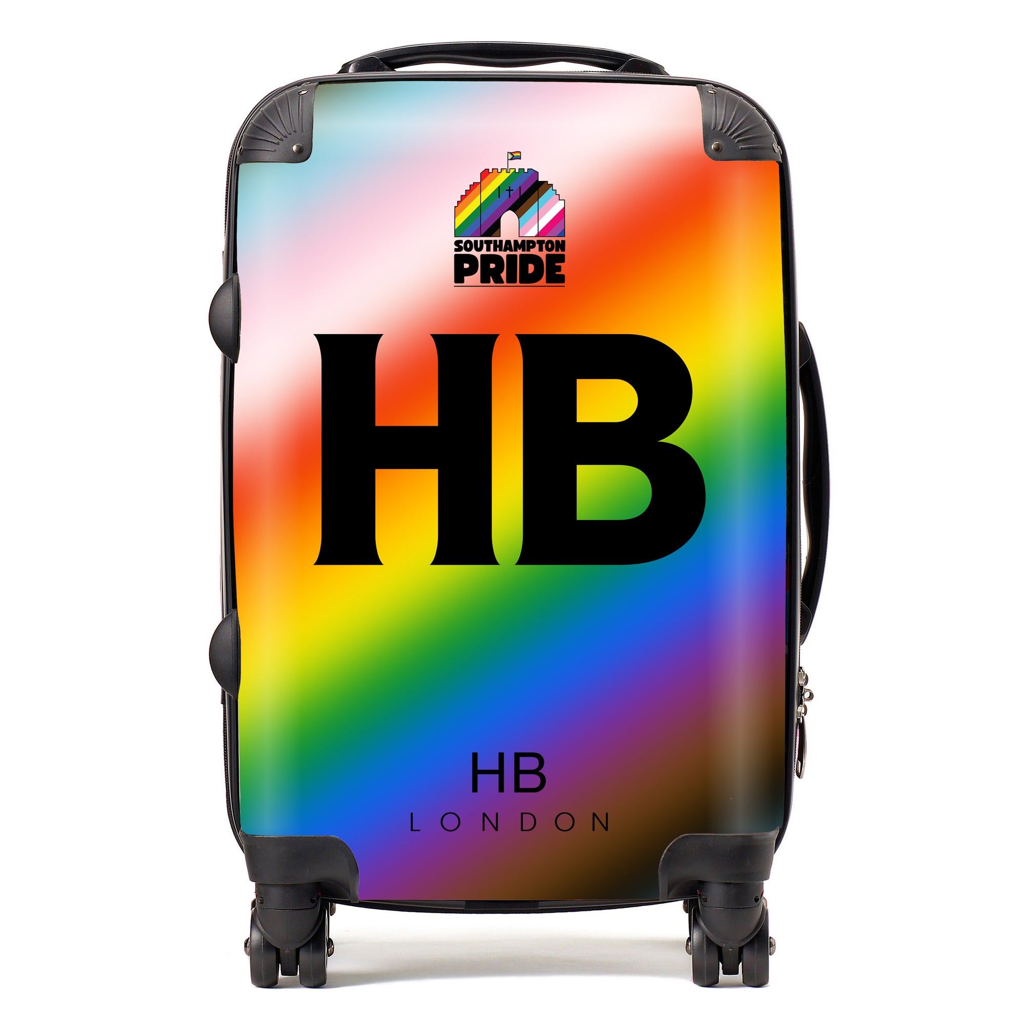 Personalised Southampton Pride Flag Gradient Initial Suitcase