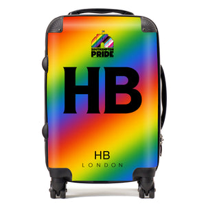 Personalised Southampton Pride Rainbow Gradient Initial Suitcase