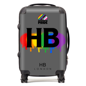 Personalised Southampton Pride Rainbow Splashes Initial Suitcase